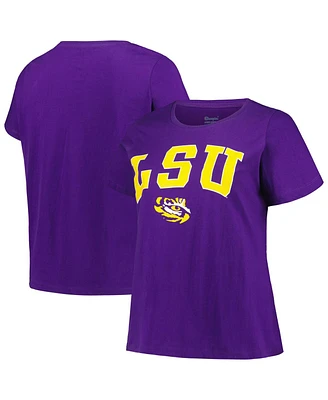 Women's Profile Purple Lsu Tigers Plus Arch Over Logo Scoop Neck T-shirt