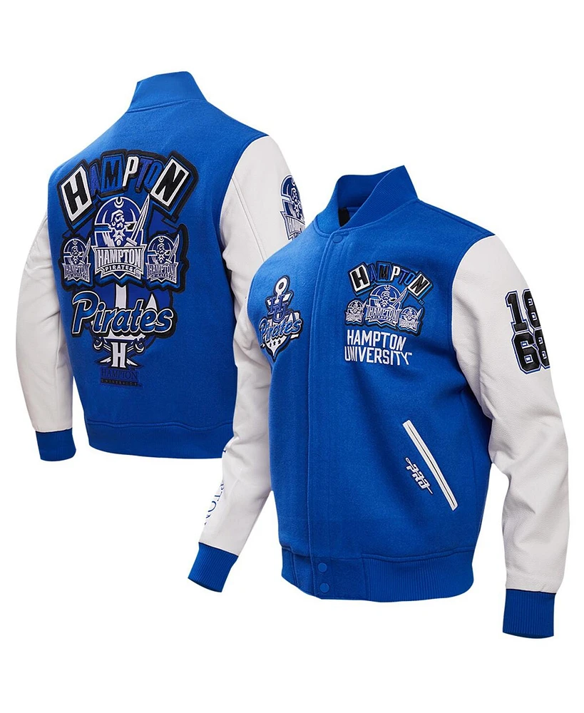 Men's Pro Standard Royal Hampton Pirates Homecoming Varsity Full-Snap Jacket