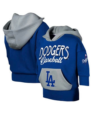 Big Girls Fanatics Royal Los Angeles Dodgers Team Practice Fashion Three-Quarter Sleeve Pullover Hoodie