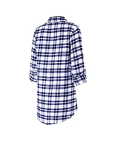 Women's Concepts Sport Purple Baltimore Ravens Sienna Plaid Full-Button Long Sleeve Nightshirt