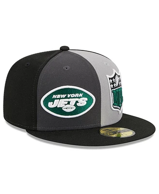 Men's New Era Gray, Black York Jets 2023 Sideline 59FIFTY Fitted Hat