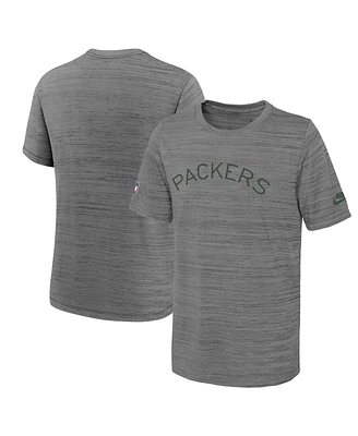Big Boys and Girls Nike Heather Gray Green Bay Packers Throwback Performance T-shirt