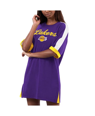 Women's G-iii 4Her by Carl Banks Purple Los Angeles Lakers Flag Sneaker Dress