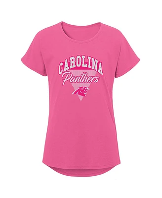 Girls Youth Pink Carolina Panthers Playtime Dolman T-shirt