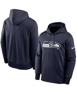 Men's Nike College Navy Seattle Seahawks Big and Tall Fan Gear Prime Logo Fleece Performance Pullover Hoodie