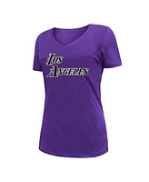 Women's New Era Purple Los Angeles Lakers 2022/23 City Edition V-Neck T-shirt