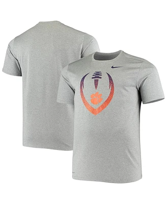 Men's Nike Heathered Charcoal Clemson Tigers Big and Tall Legend Football Icon Performance T-shirt
