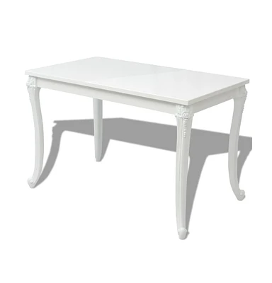 Dining Table 45.7"x26"x29.9" High Gloss White