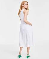 On 34th Round-Neck Ribbed-Bodice Midi Dress, Created for Macy's