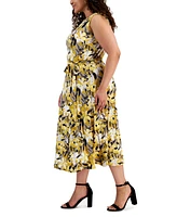 Kasper Plus Floral-Print Fit & Flare Dress