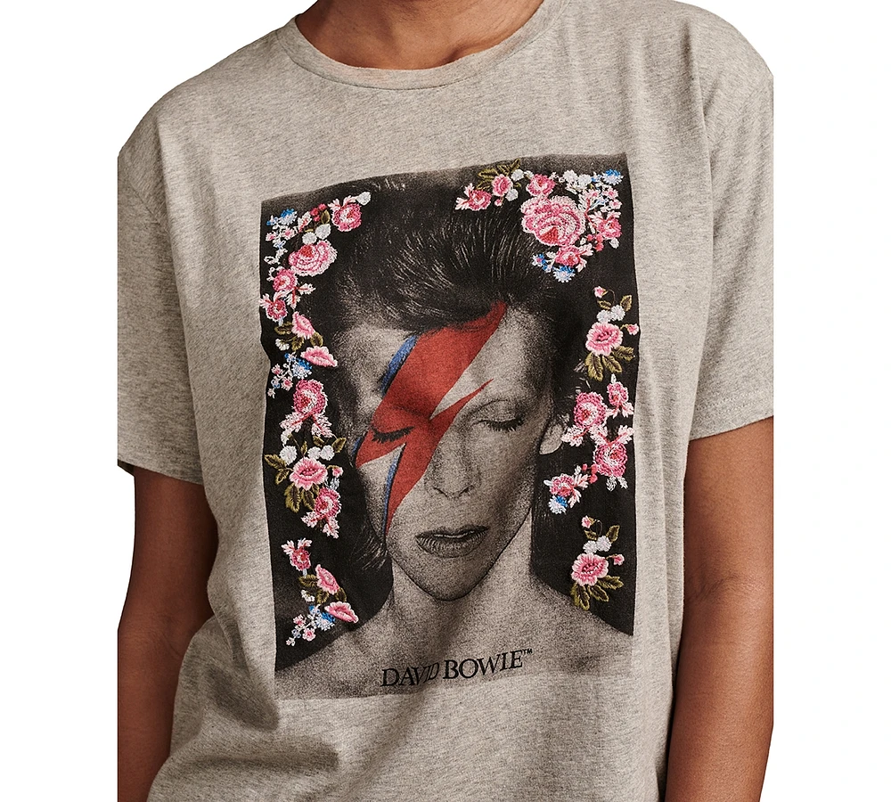 Lucky Brand Women's Floral Bowie Graphic Boyfriend T-Shirt