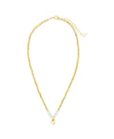 Sterling Forever Silver-Tone or Gold-Tone Cultured Pearl And Shell Pendant Marjorie Necklace