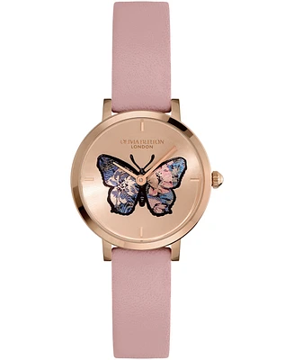 Olivia Burton Women's Signature Butterfly Rose Gold-Tone Stainless Steel Mesh Watch 28mm