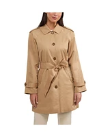 Ellen Tracy Women's Cinched Waist Gillet Trench Coat