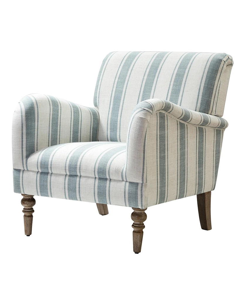 Erdahl Contemporary Arm Chair Stripe with wooden legs