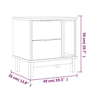 Bedside Cabinet Flam 19.3"x13.8"x19.7" Solid Wood Pine