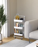 Seville Classics 3-Tier Steel Cart with Handle