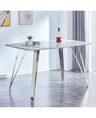 Bar table. Dining Table. Spacious Mdf Top Dining Table with plating Legs - Perfect for Bars and Gatherings at Home