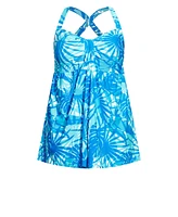 Women's Plus Flared Print Swim Dress