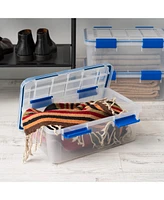 Iris 3 Pack Quart WeatherPro Plastic Storage Box Durable Lid and Seal and Secure Latching Buckles