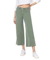 Vervet Women's High Rise Cropped Wide Leg Jeans