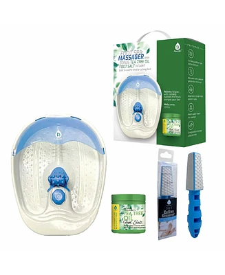 Pursonic Soothing Foot Spa Massager with Tea Tree Salt Scrub & Callus Remover.