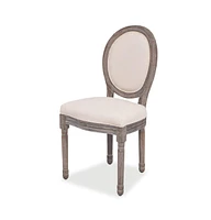 Dining Chairs 2 pcs Cream Fabric