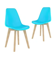 Dining Chairs pcs Blue Plastic