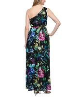 Sl Fashions Women's Floral-Print One-Shoulder Maxi Dress