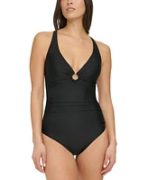 Tommy Hilfiger Women's O-Ring One-Piece Swimsuit