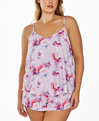 iCollection Plus 2Pc. Soft Floral Tank and Short Pajama Set