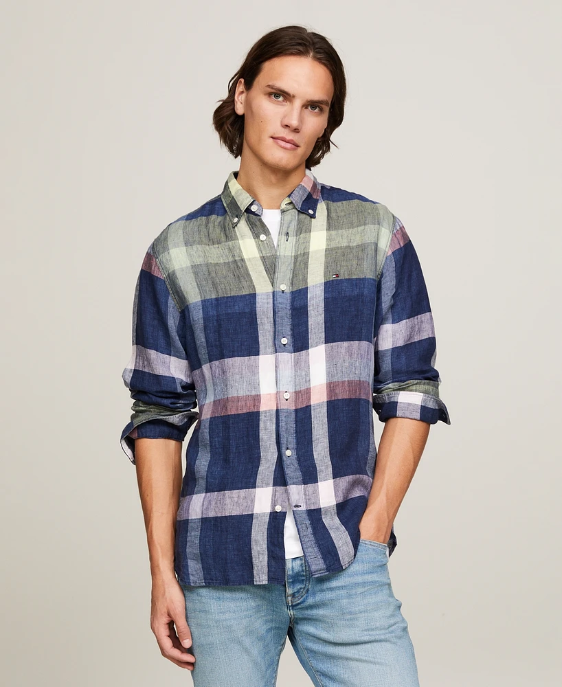 Tommy Hilfiger Men's Multi-Check Long Sleeve Button-Down Shirt