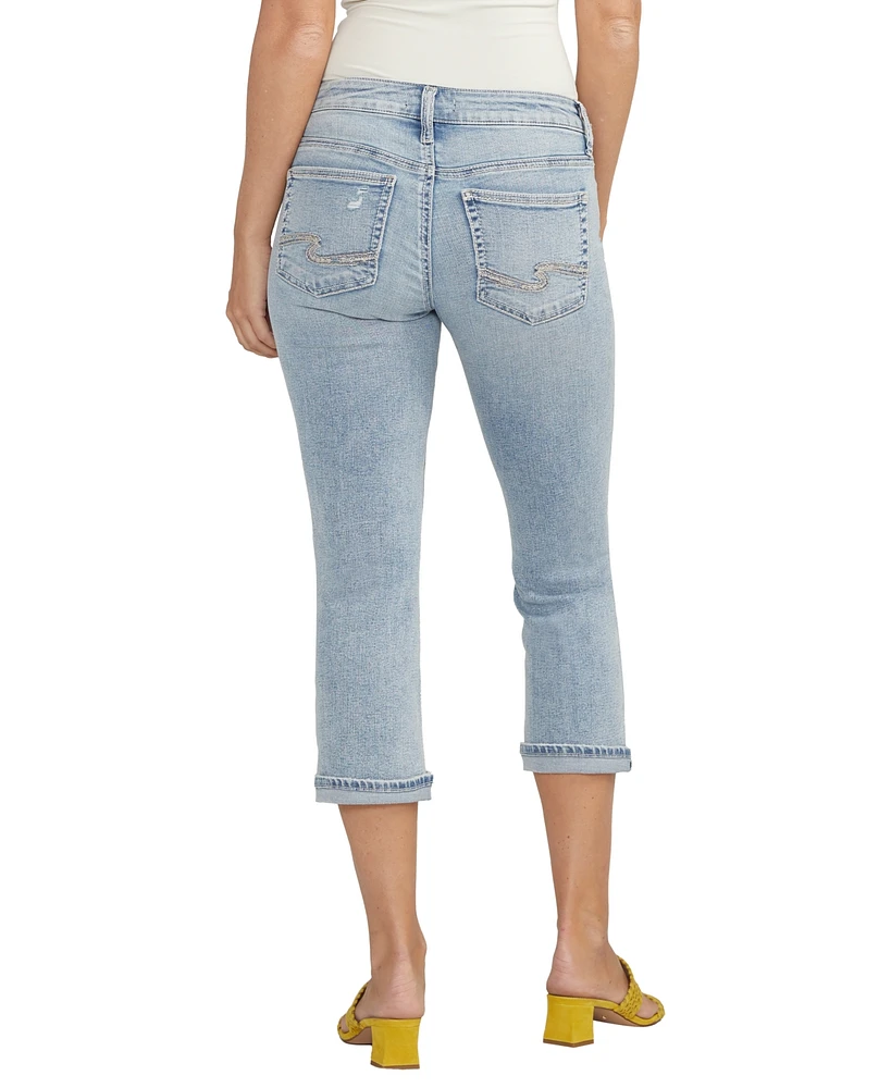 Silver Jeans Co. Women's Britt Low Rise Curvy Fit Capri Jeans