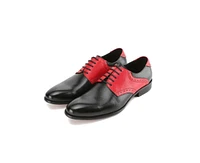 Gino Vitale Men's Handcrafted Genuine Leather Brogue Contrast Dress Shoe