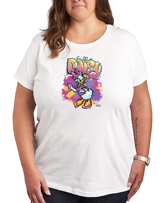 Hybrid Apparel Trendy Plus Disney Daisy Duck Graffiti Graphic T-shirt