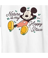 Hybrid Apparel Trendy Plus Size Disney Mickey Mouse Nature is My Happy Place Graphic T-shirt