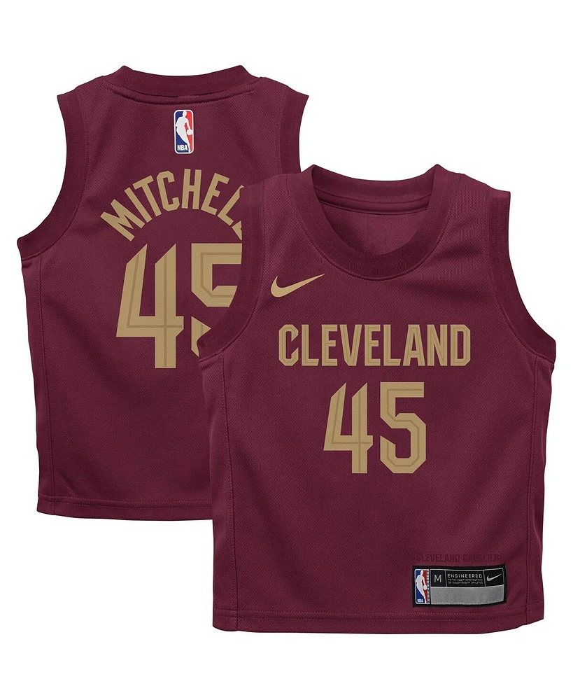 Baby Boys and Girls Nike Donovan Mitchell Wine Cleveland Cavaliers Swingman Player Jersey - Icon Edition