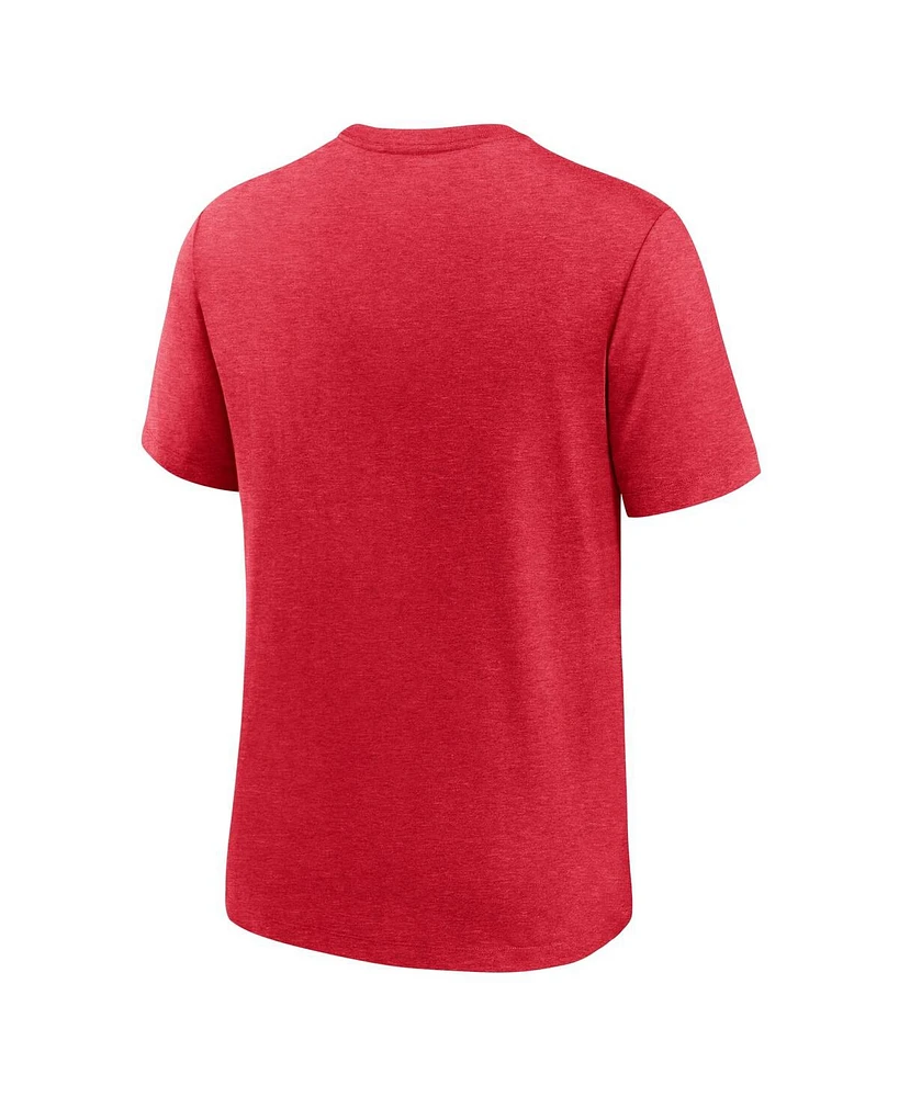 Men's Nike Heather Red St. Louis Cardinals Home Spin Tri-Blend T-shirt