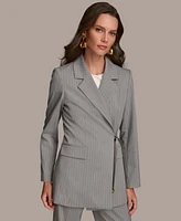 Donna Karan Women's Pinstriped Tie-Waist Blazer