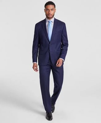 Michael Kors Mens Classic Fit Pinstripe Wool Blend Stretch Suit Separates