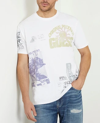 Guess Men's Faded Stamp Graphic Crewneck T-Shirt