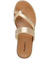 Style & Co Women's Cordeliaa Slip On Strappy Flat Sandals, Created for Macy's