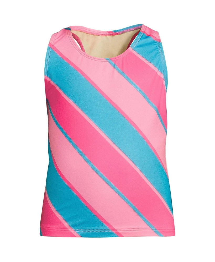 Lands' End Girls Chlorine Resistant Racer Back Tankini Swim Top