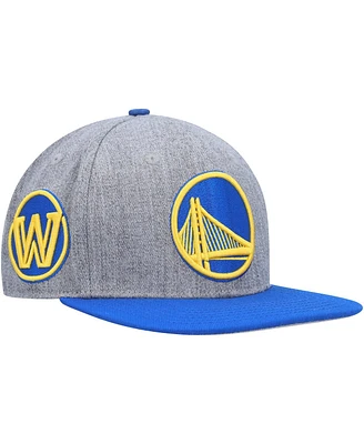 Men's Pro Standard Gray, Royal Golden State Warriors Classic Logo Two-Tone Snapback Hat