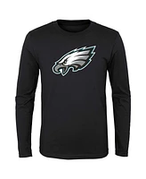 Toddler Boys and Girls Black Philadelphia Eagles Primary Logo Long Sleeve T-shirt