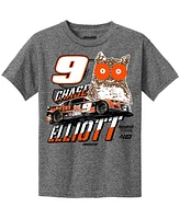 Big Boys Hendrick Motorsports Team Collection Heather Charcoal Chase Elliott Hooters Car T-shirt