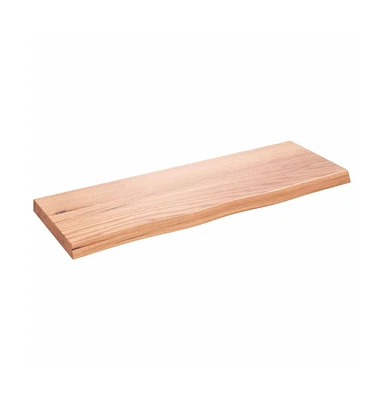 Wall Shelf Light Brown 31.5"x11.8"x(0.8"-1.6") Treated Solid Wood Oak