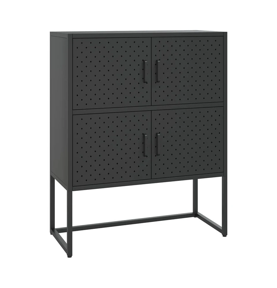 Highboard Black 31.5"x13.8"x39.4" Steel