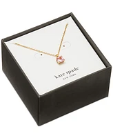 Kate Spade New York Little Luxuries Gold-Tone Pave & Crystal Square Pendant Necklace, 16" + 3" extender