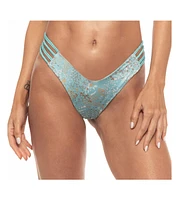 Guria Beachwear Women's Reversible Braided V Front Bikini Bottom